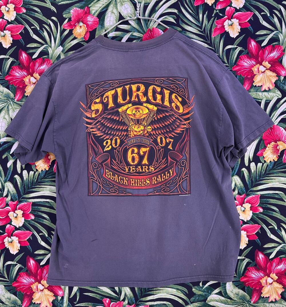 Vintage 07 Sturgis SD Black Hills Rally Gray Tshirt Size XL
